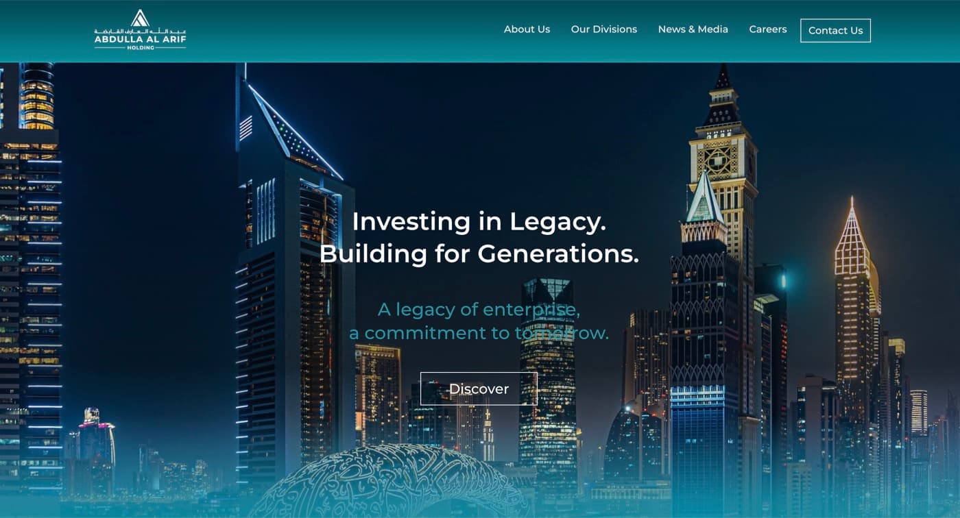 Abdulla Al Arif Holding website preview