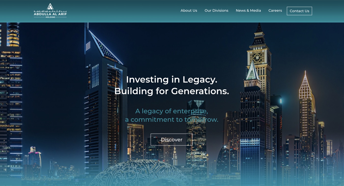 Abdulla Al Arif Holding website preview